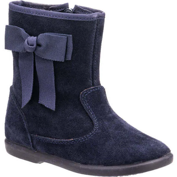 Elephantito Boots with Bow, Suede Navy