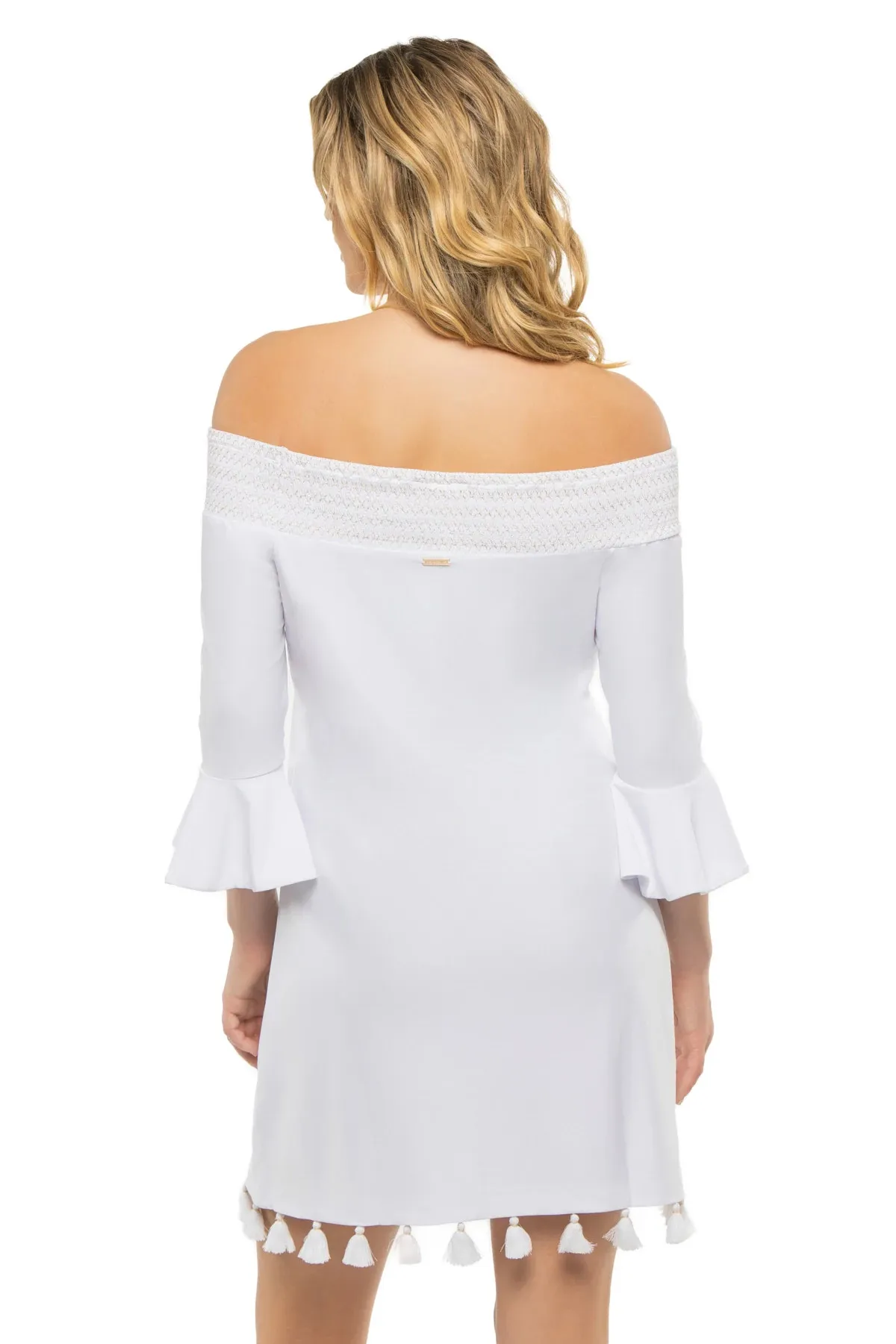 Embroidered Off The Shoulder Mini Dress