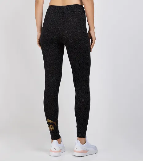 ESS+ LOGO LOVE AOP Leggings PUMA Black