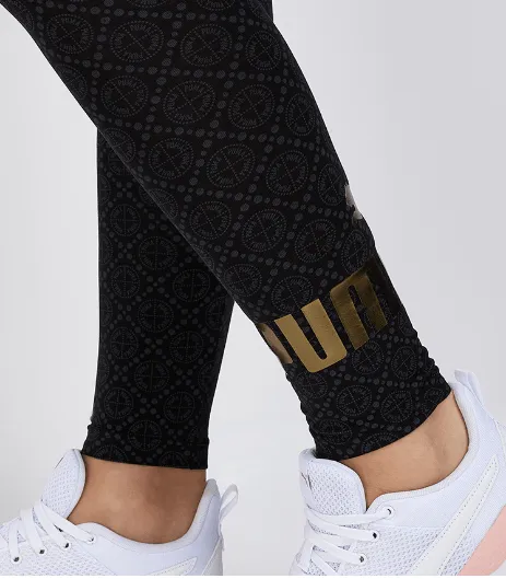 ESS+ LOGO LOVE AOP Leggings PUMA Black