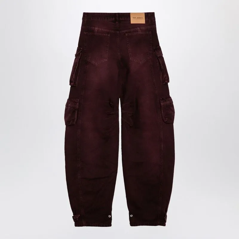 FERN RED/BURGUNDY MULTI-POCKET TROUSERS