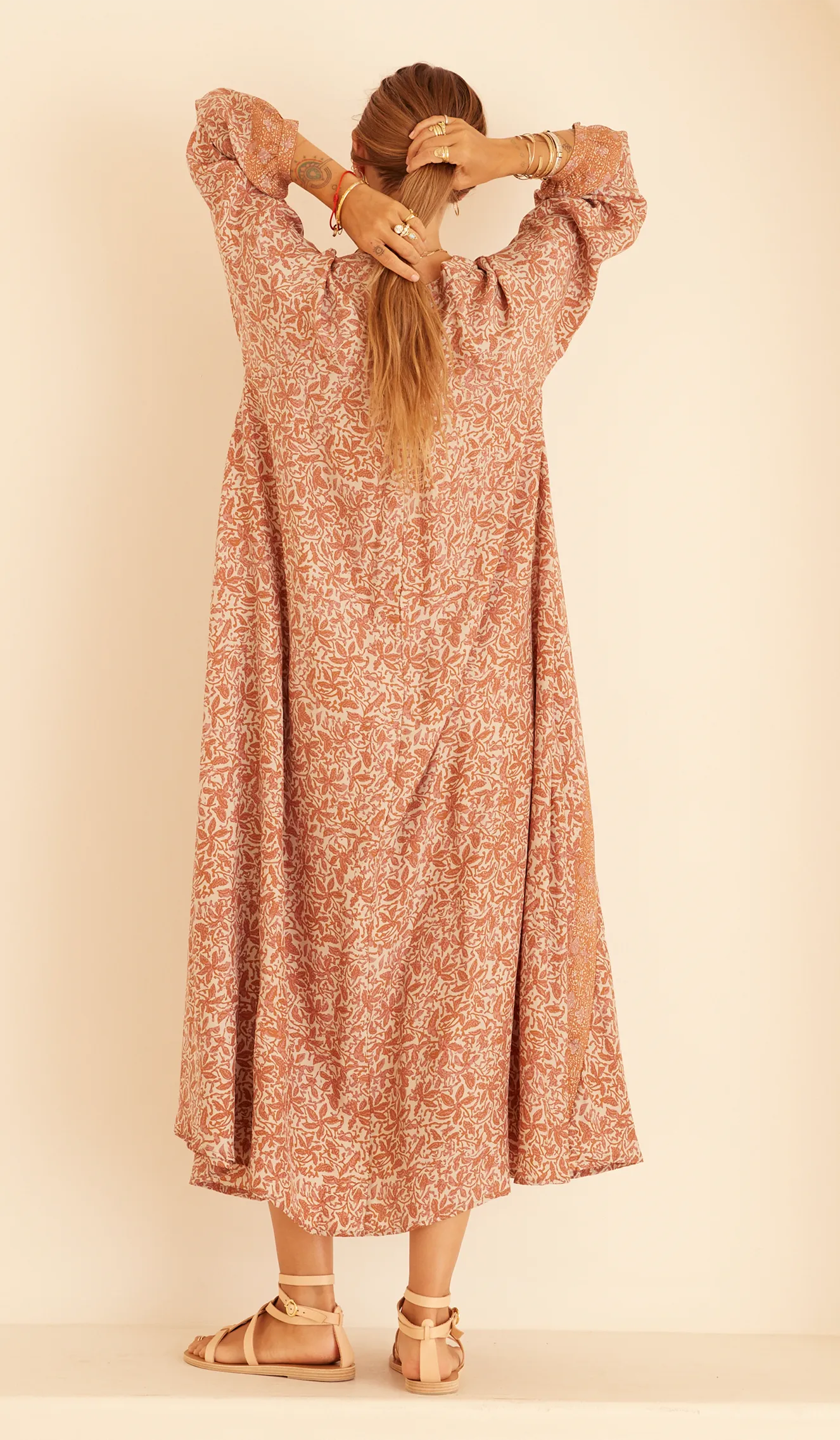 FIORE MAXI DRESS | GLORIOUSA PRINT SANDSTONE