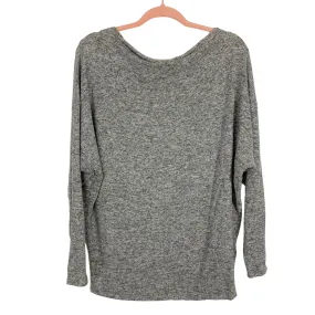 Gibson Look Gray/Black Space Dye Boat Neck Lightweight Sweater NWT- Size M