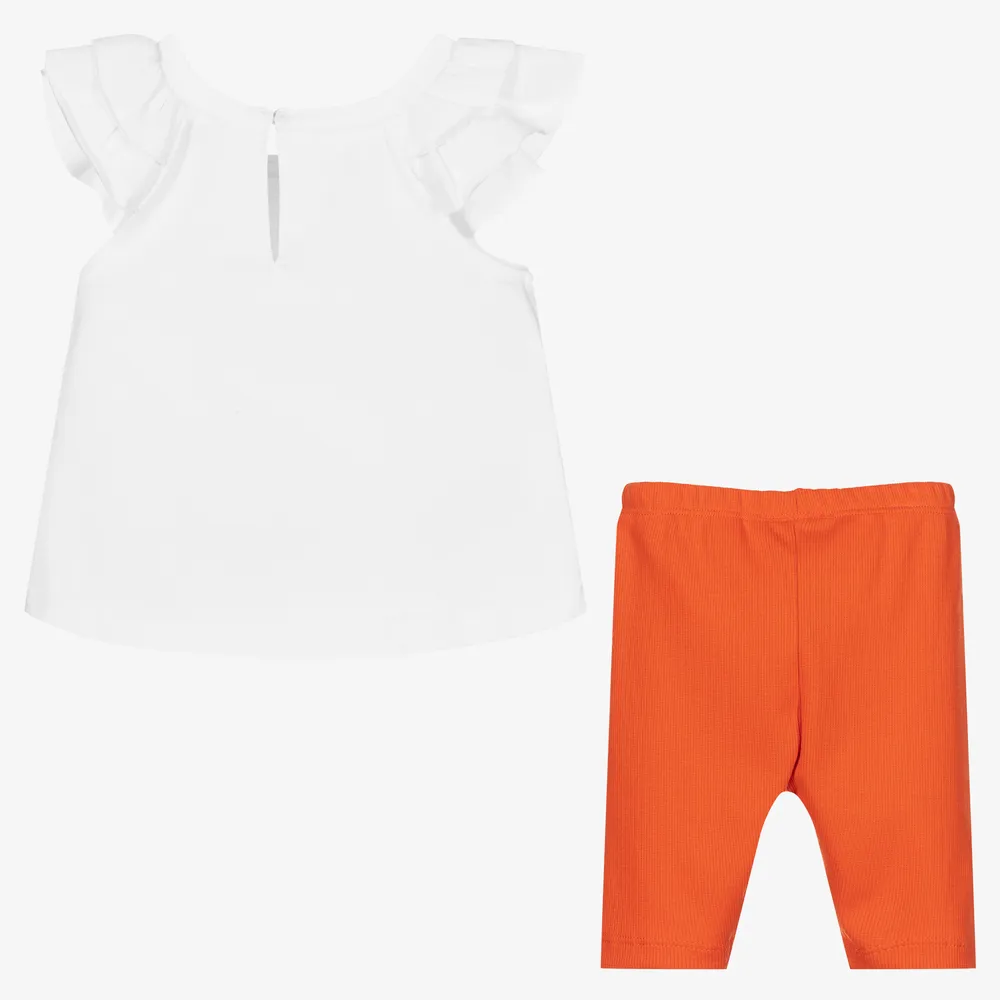 Girls Orange Leggings Set 