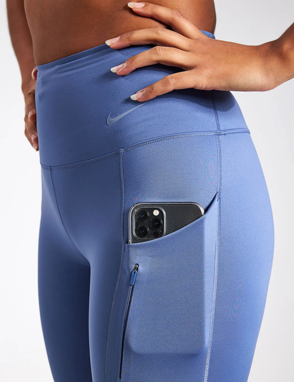 Go High Waisted Leggings - Diffused Blue/Black