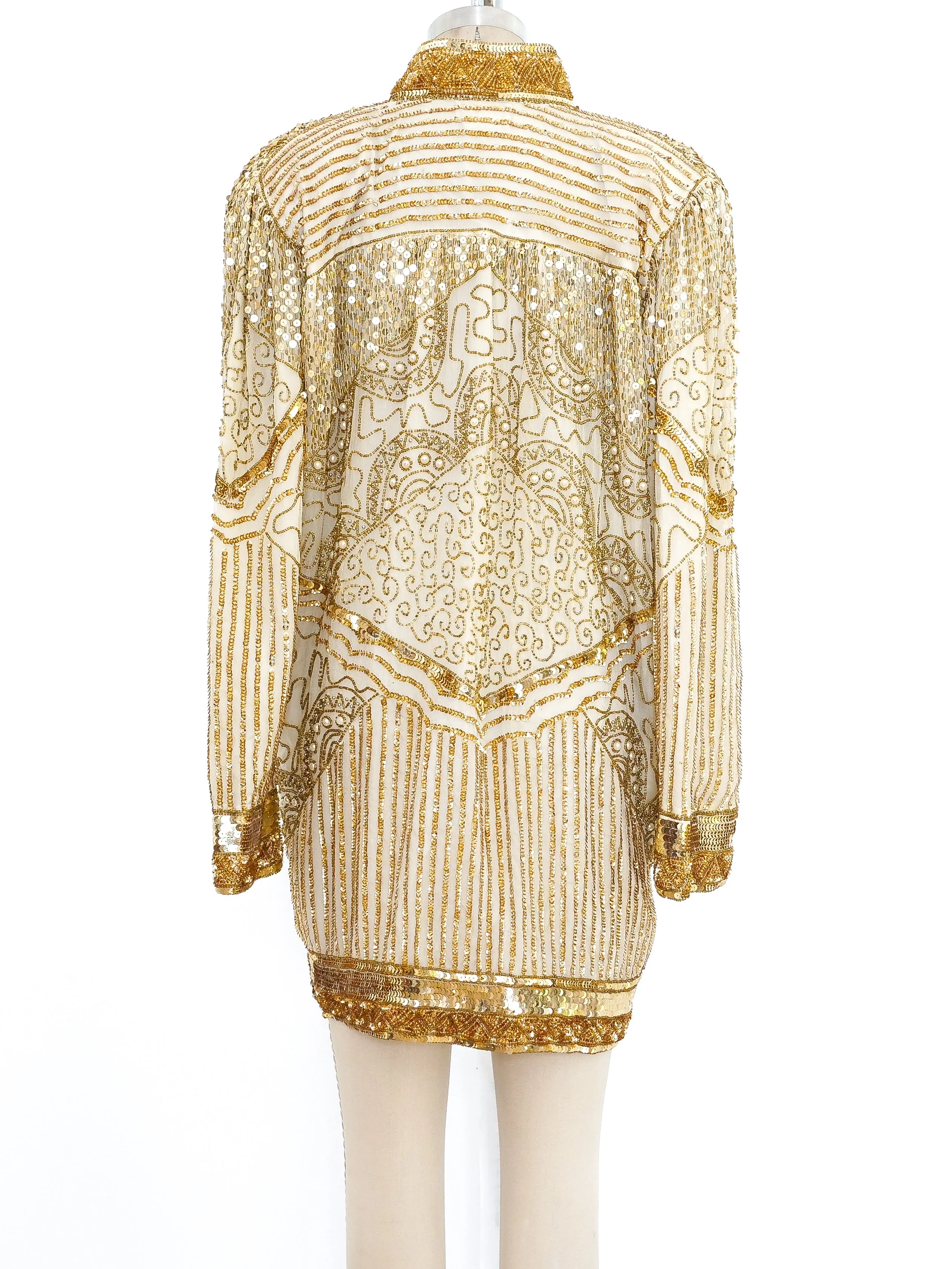 Gold Sequin and Bead Embellished Jacket