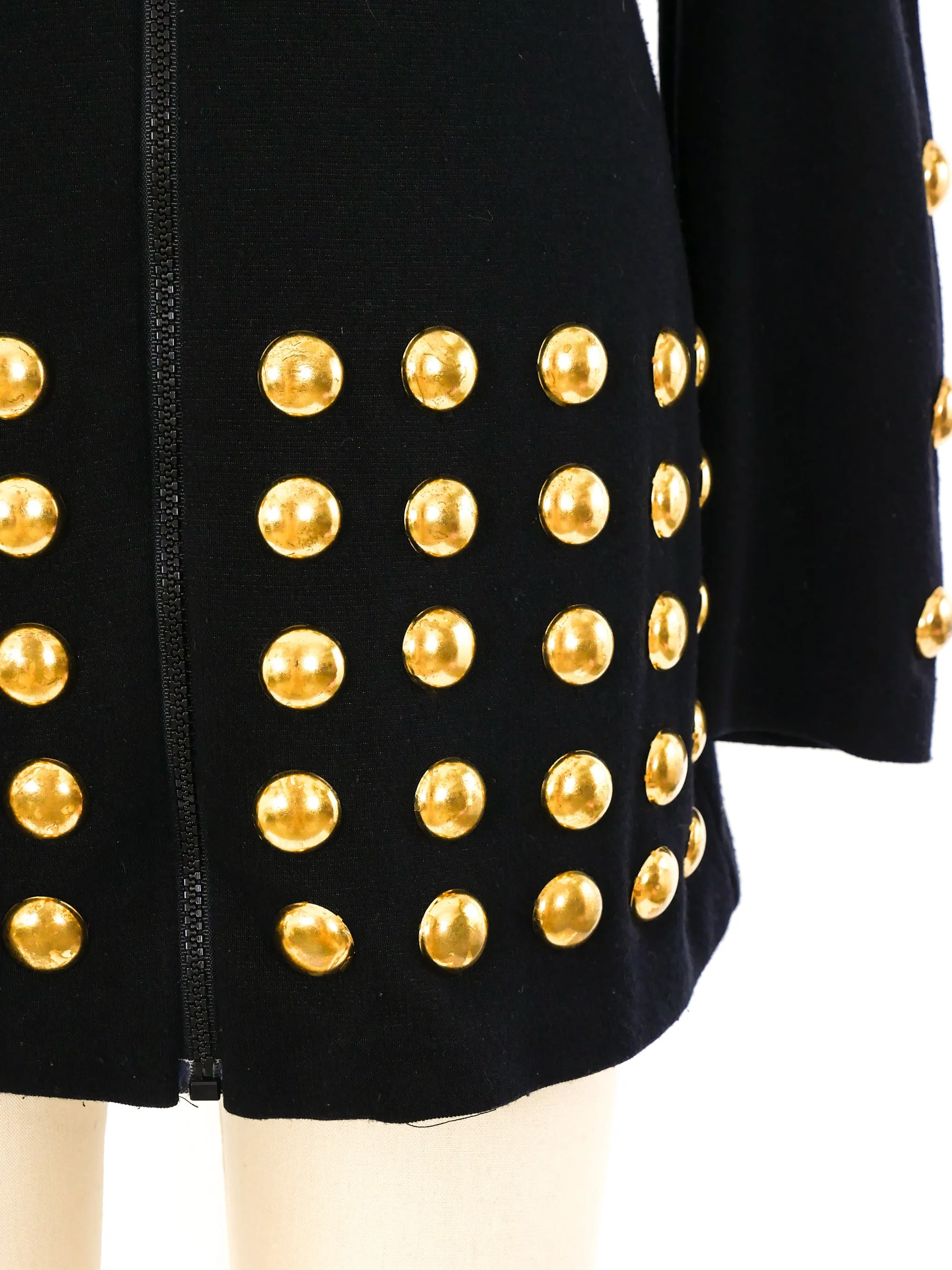 Goldtone Studded Knit Jacket