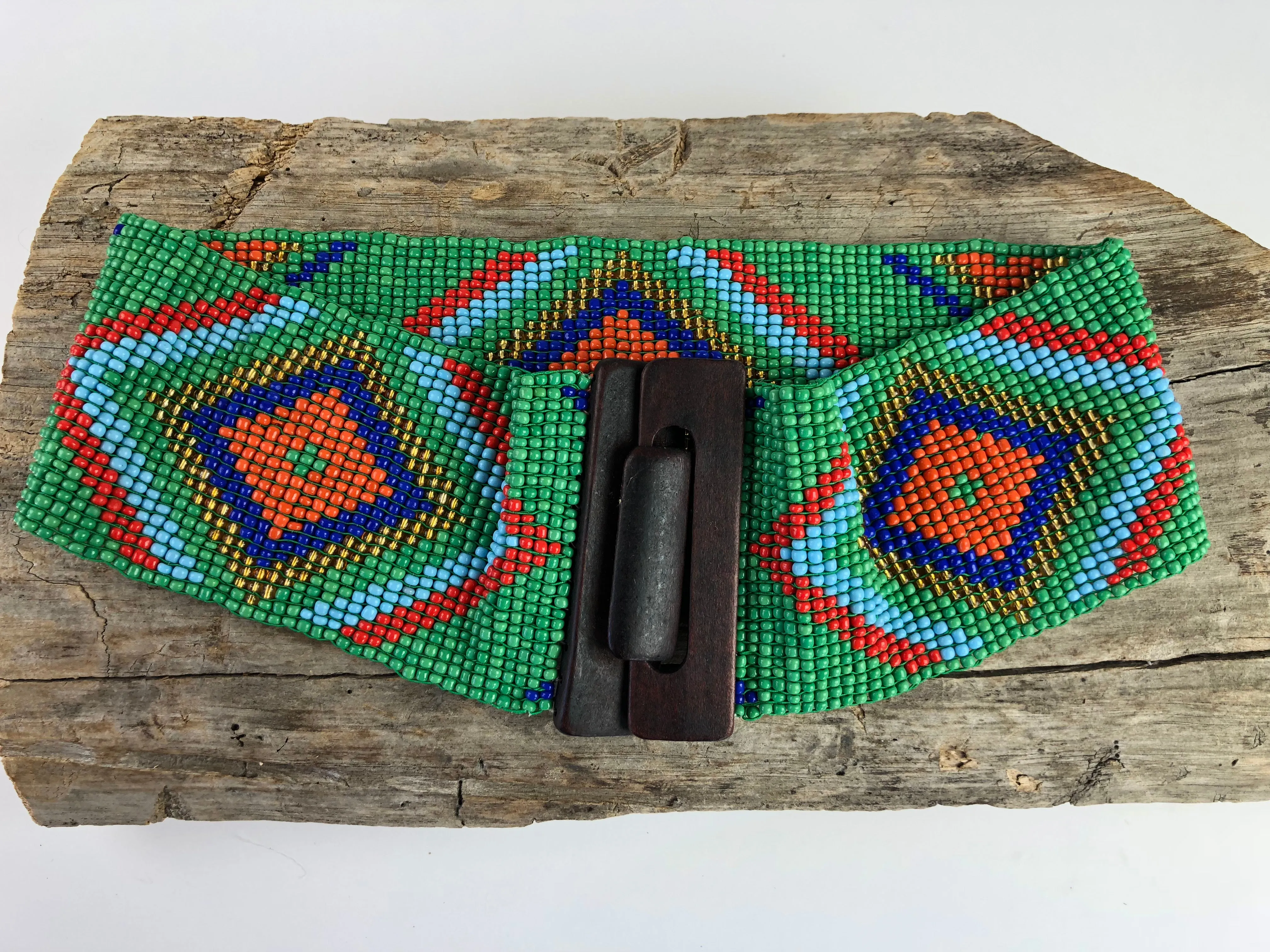 Green Handmade Beaded Belt