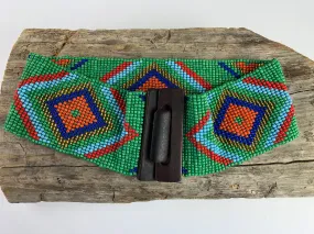 Green Handmade Beaded Belt