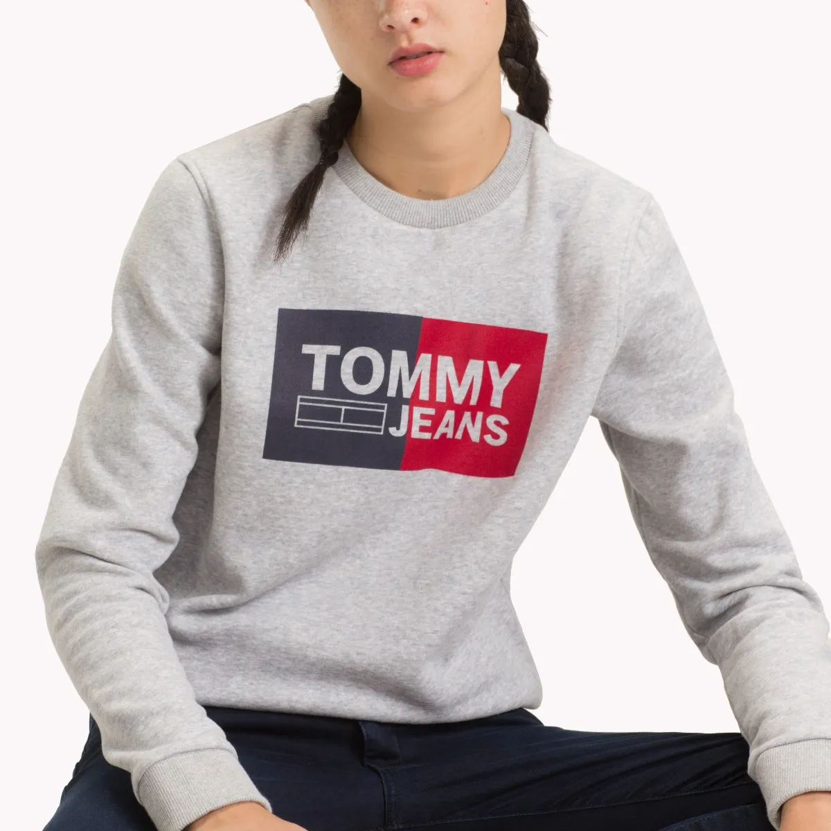 Grey Essential Logo Sweatshirt | Sweatshirts & Hoodies | Tommy Hilfiger