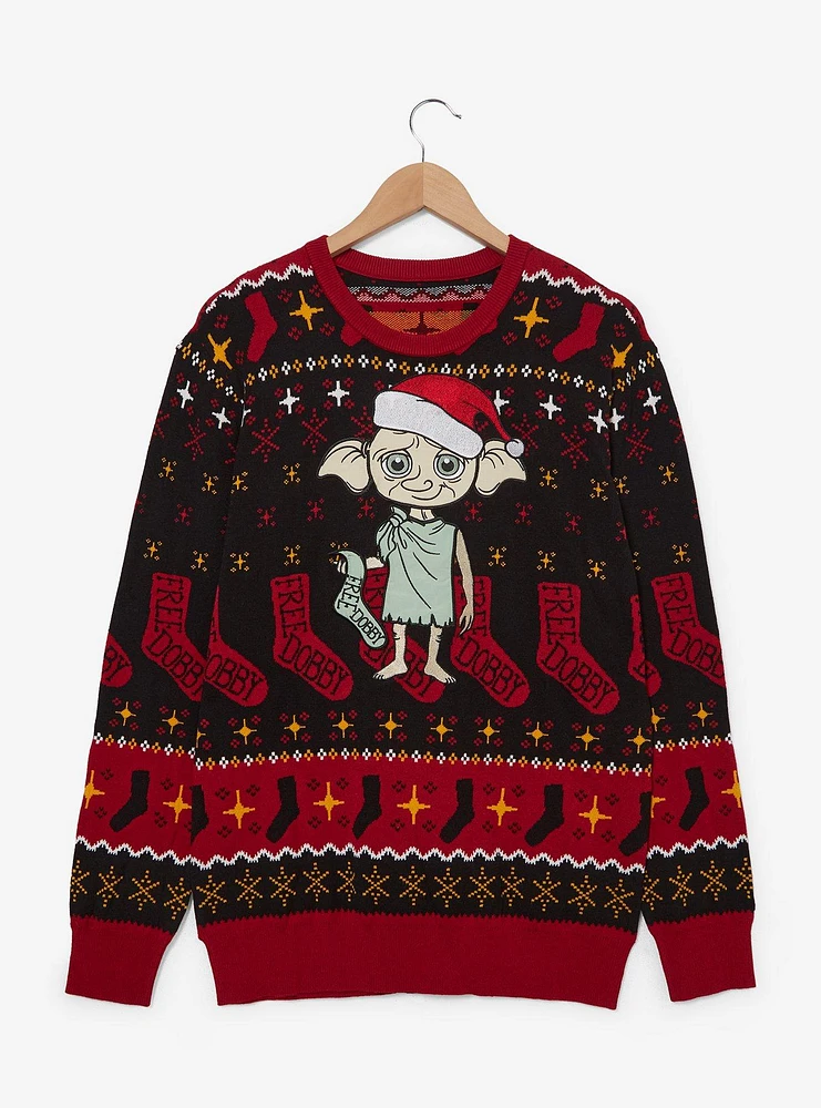 Harry Potter Dobby Santa Hat Holiday Sweater — BoxLunch Exclusive