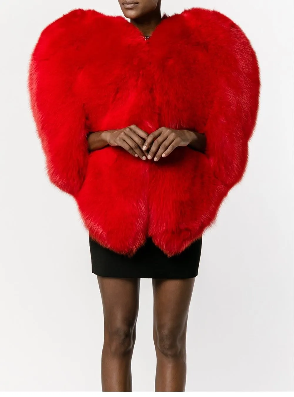 Heart Shaped Faux Fur Coat