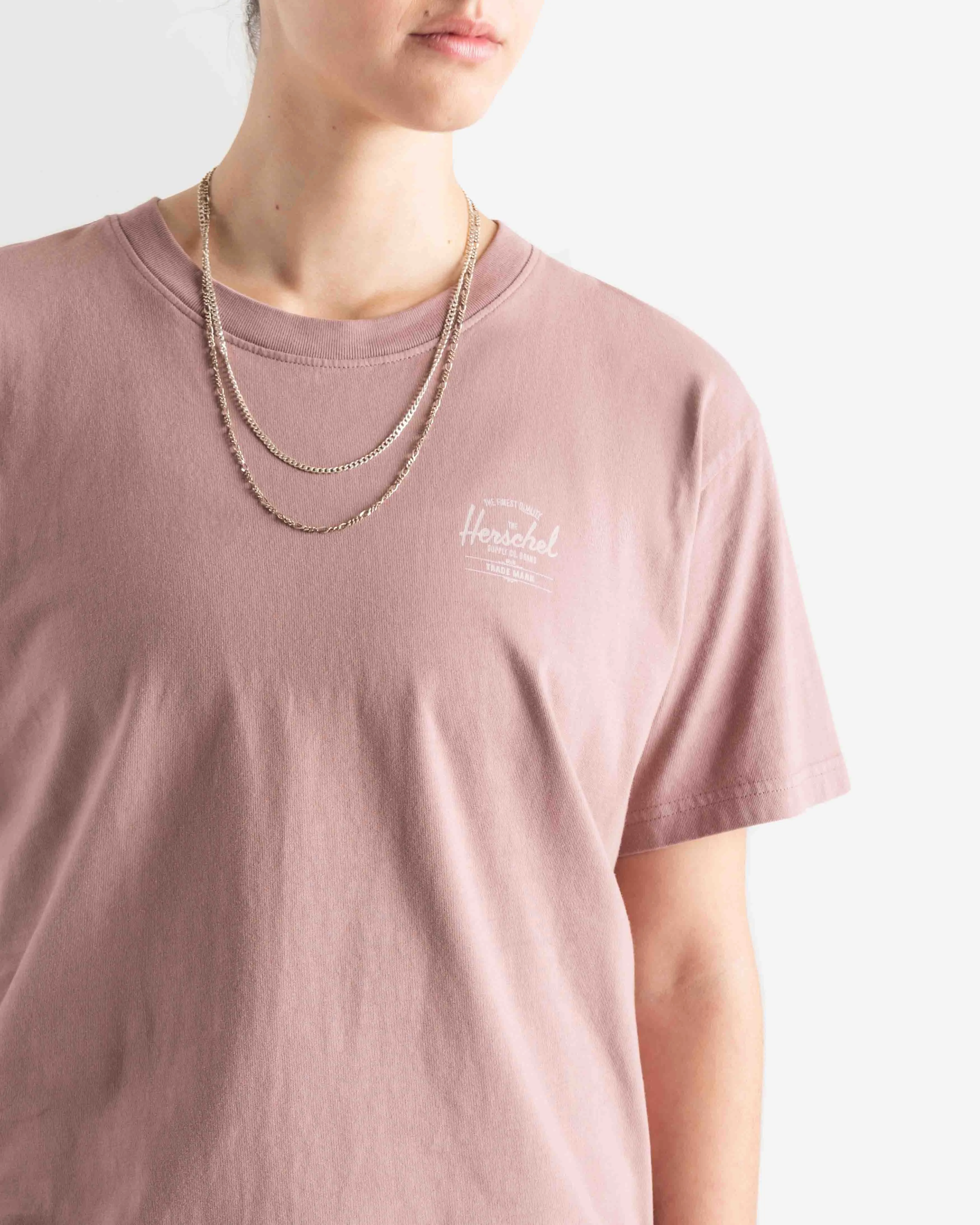 Herschel Mulher Basic Tee Ash Rose/Blanc De Blanc