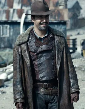 His Dark Materials Lin Manuel Miranda Coat | Brown Leather Trench Coat