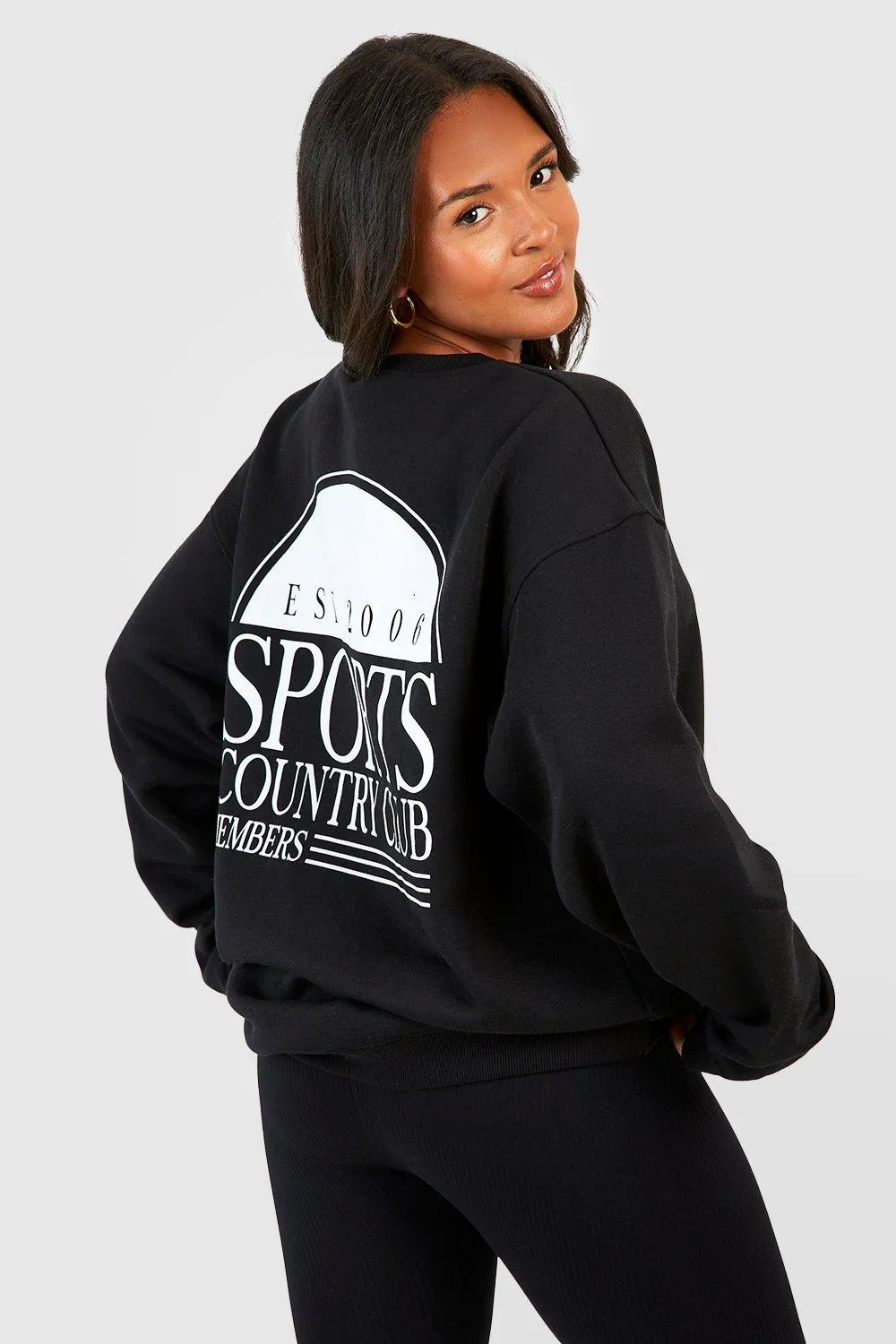 Hoodies & Sweatshirts | Plus Sports Club Slogan Printed Sweatshirt | boohoo