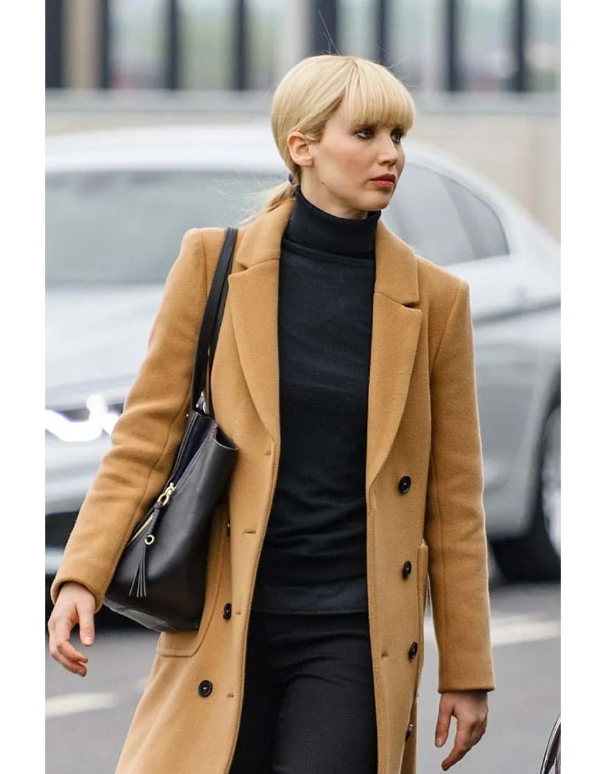 Jennifer Lawrence Red Sparrow Coat - Dominika Egorova Brown Coat