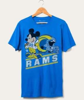 Junk Food Rams Disney Mickey Came to Play Fan Tee