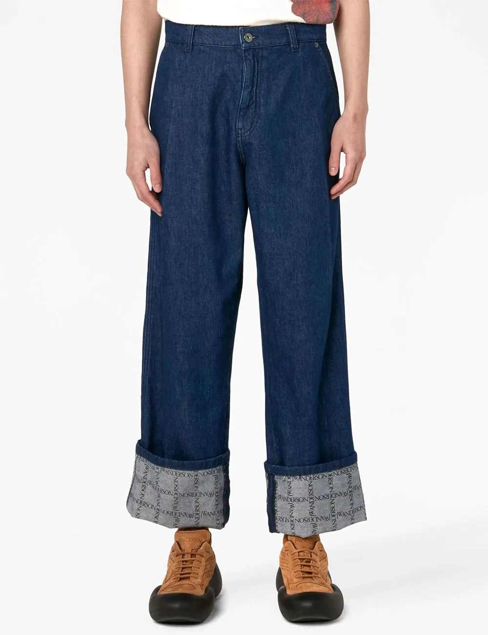 JWANDERSON LOGO GRID TURN UP WORKWEAR JEANS