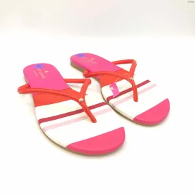 KATE SPADE Red Pink Multi Leather Upper Flip Flop Shoe Size 8 Shoes