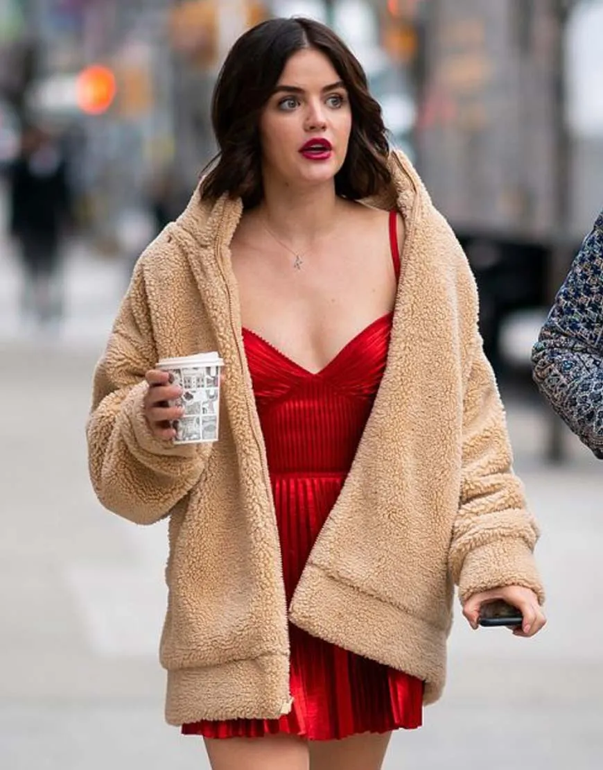 Katy Keene Lucy Hale Fawn Coat - Shearling Coat