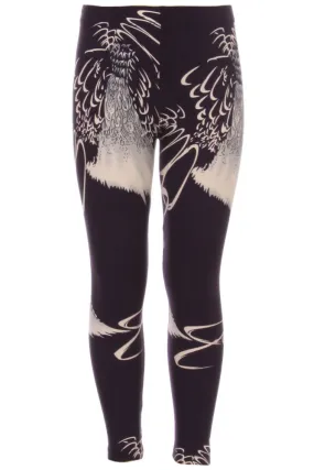 Kid's Big Feather Pattern Printed Leggings