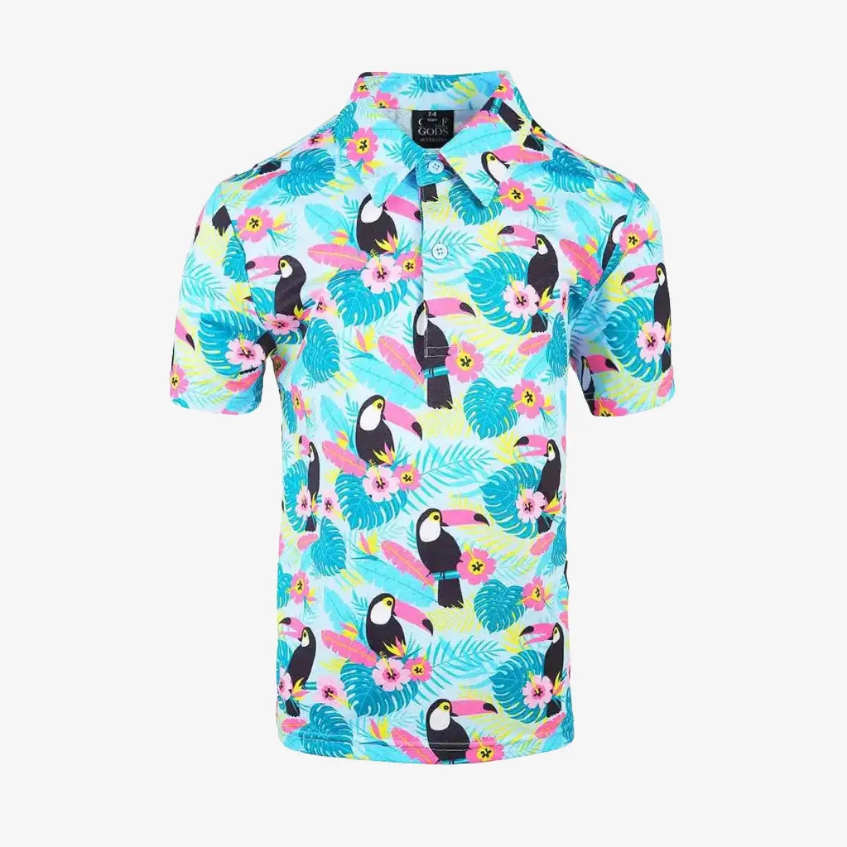 KIDS Toucan Cam Cool Tech Performance Golf Polo