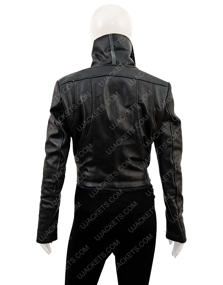 Kym Marsh Black Waterfall Jacket | Women's Waterfall Leather Jacket