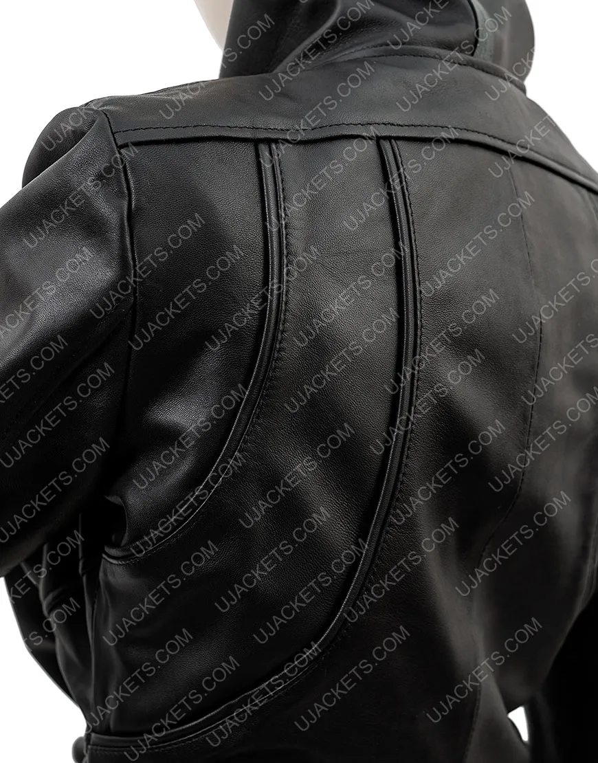 Kym Marsh Black Waterfall Jacket | Women's Waterfall Leather Jacket