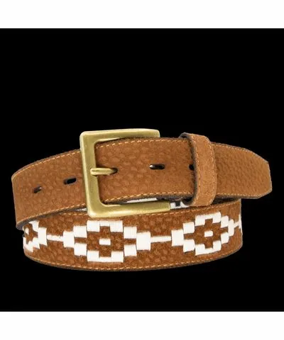 La Matera Men's El Campo Polo Belt Tan