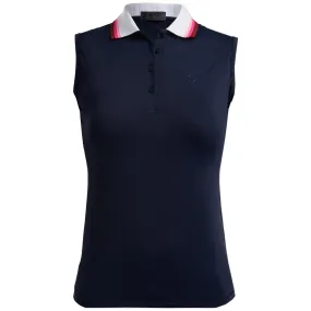 Ladies G/FORE Pleated Collar Sleeveless Polo Twilight