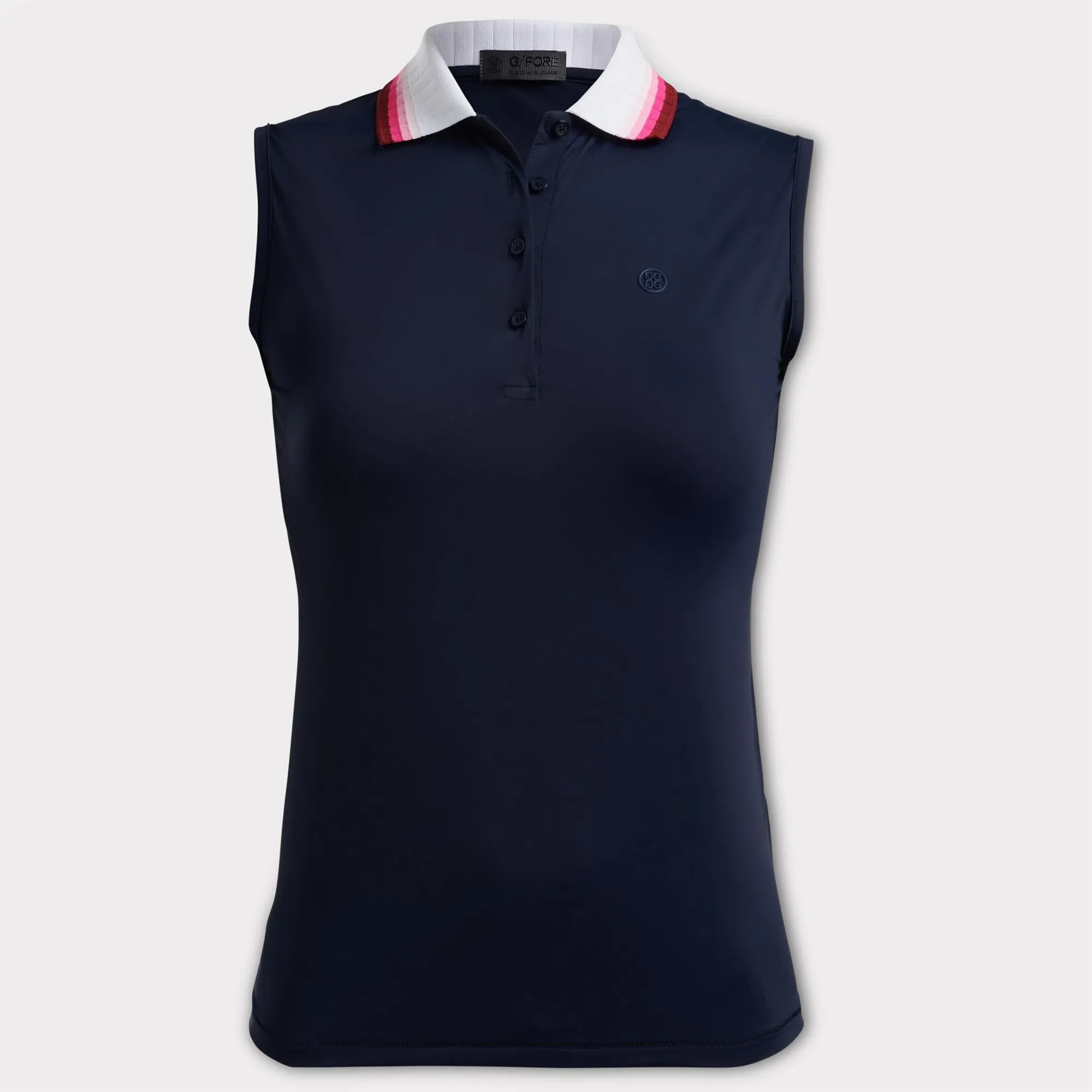 Ladies G/FORE Pleated Collar Sleeveless Polo Twilight