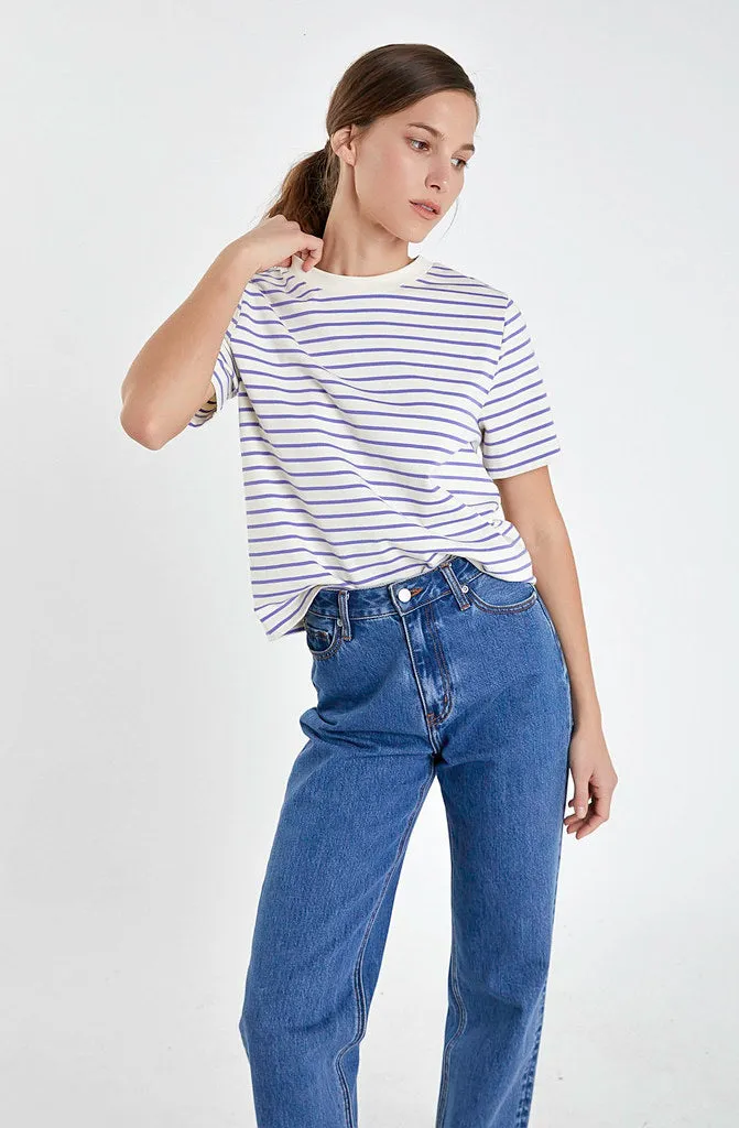 LAVENDER LATTE STRIPED TEE