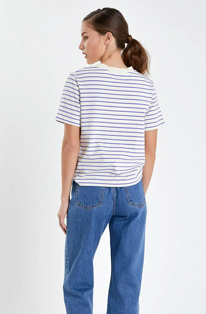 LAVENDER LATTE STRIPED TEE