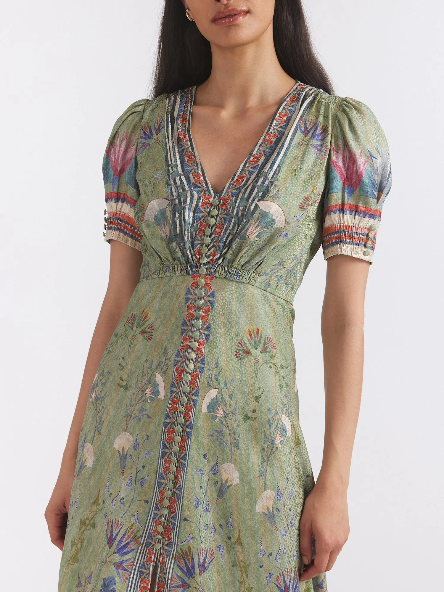 Lea V-Neck Short Sleeve Printed Dress