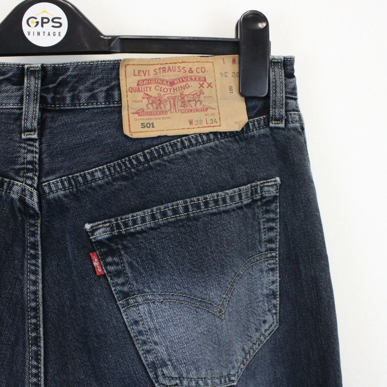 LEVIS 501 Jeans Black Charcoal | W32 L34