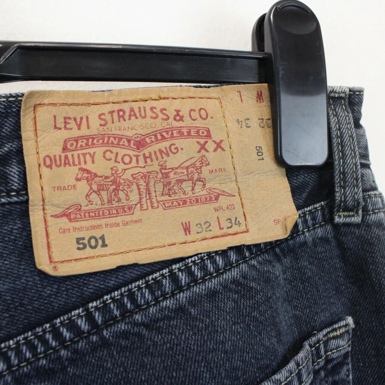 LEVIS 501 Jeans Black Charcoal | W32 L34