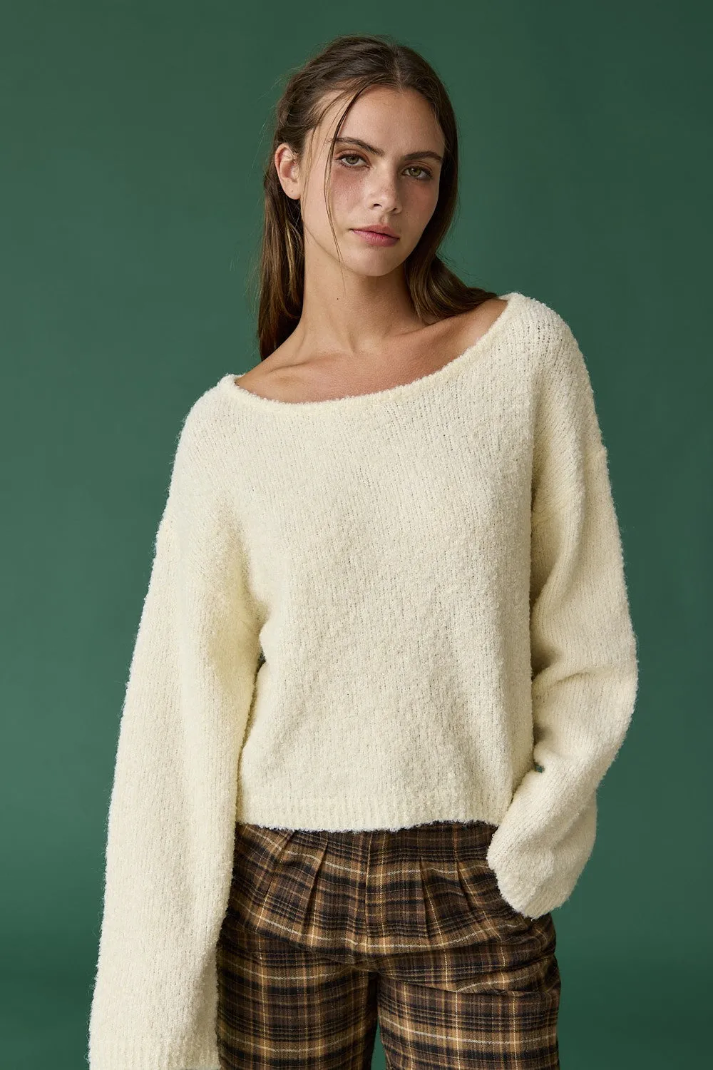 Lily Soft Knit Sweater in Cream