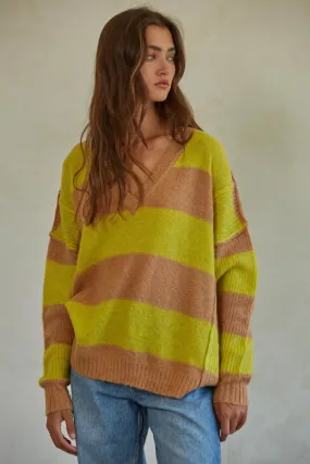 Lime Mocha Stripe Sweater