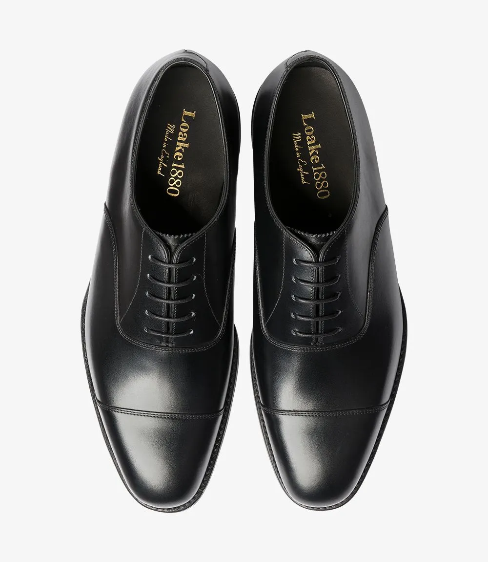 LOAKE Aldwych Calf Oxford Shoe - Black Dainite Soul