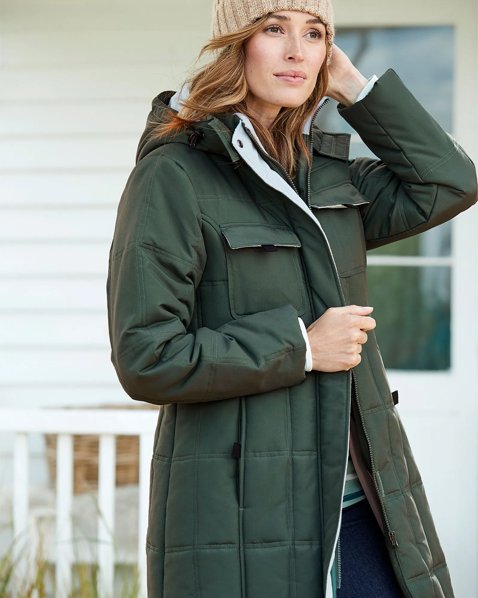 Long Padded Hooded Coat 