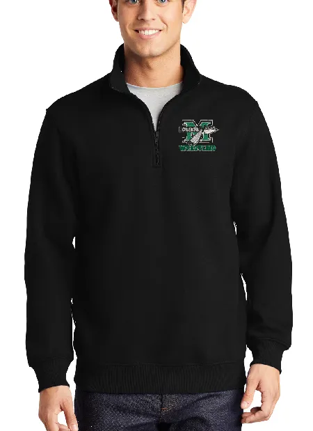 M Chiefs Wrestling - Custom Embroidered Men's Quarter 1/4 Zip  Sweatshirt - Includes 4in x 4in Embroidery - Personalized Men's S