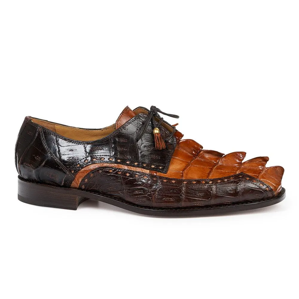 Mauri Men's Borsieri Cognac & Sport Rust Baby Croc & Hornback Crocodile Oxfords 4717/2(MA4800)