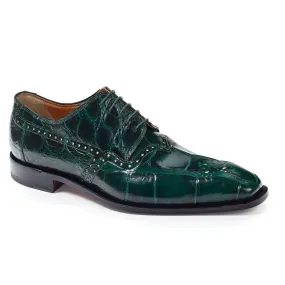 Mauri Men's Shoes Alligator Hunter Green Oxfords Art 4860 (MA4652)