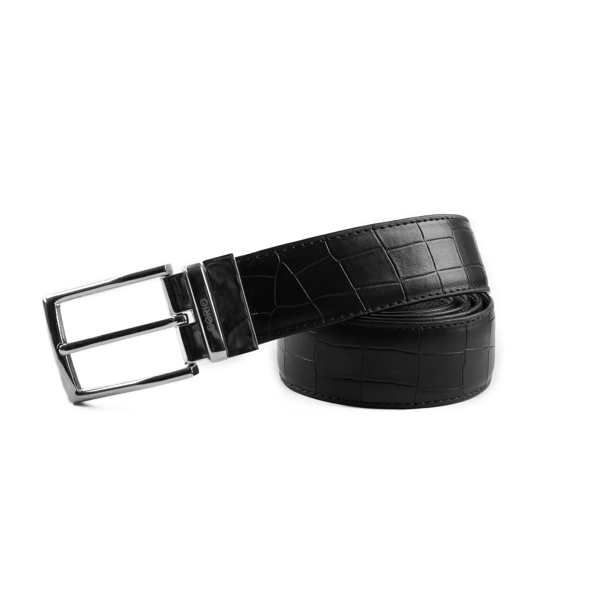 Men Leather Reversible Belt CB BELT CROC BL