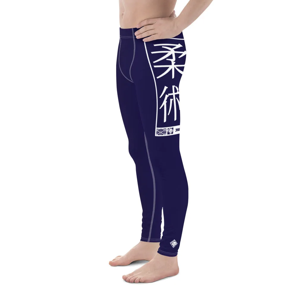 Men's Athletic Workout Leggings For Jiu Jitsu 002 - Midnight Blue