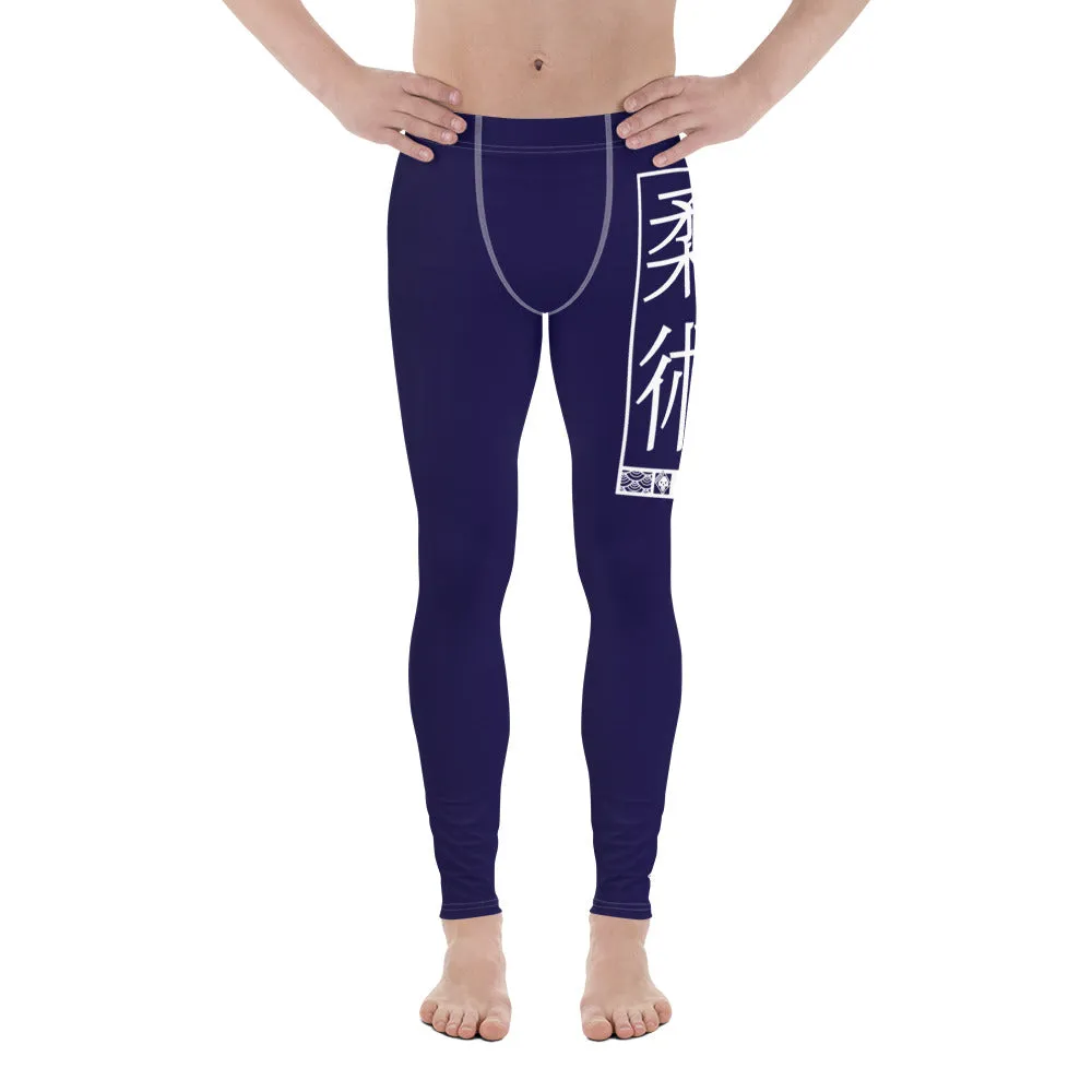 Men's Athletic Workout Leggings For Jiu Jitsu 002 - Midnight Blue