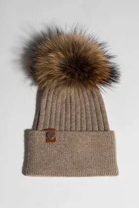 Mens Harley Pom Pom Hat - Oatmeal