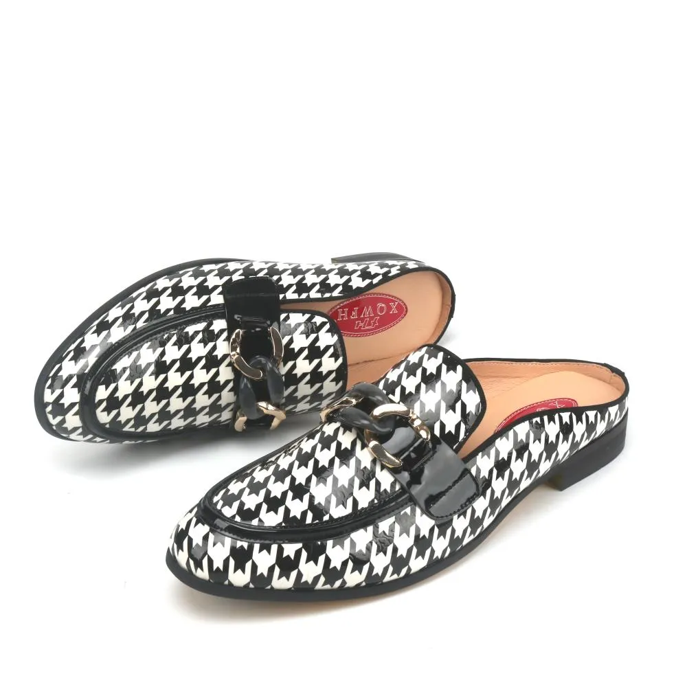 Men's Summer Concise Style Geometric Pattern Outdoor Half Slipper Shoes