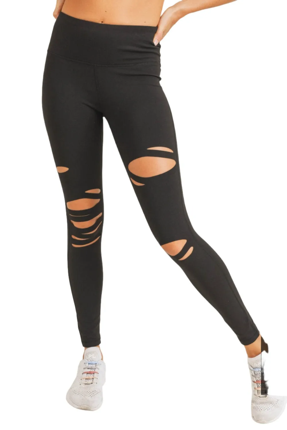 Mono B Shredded Legging  APH6216 Plus