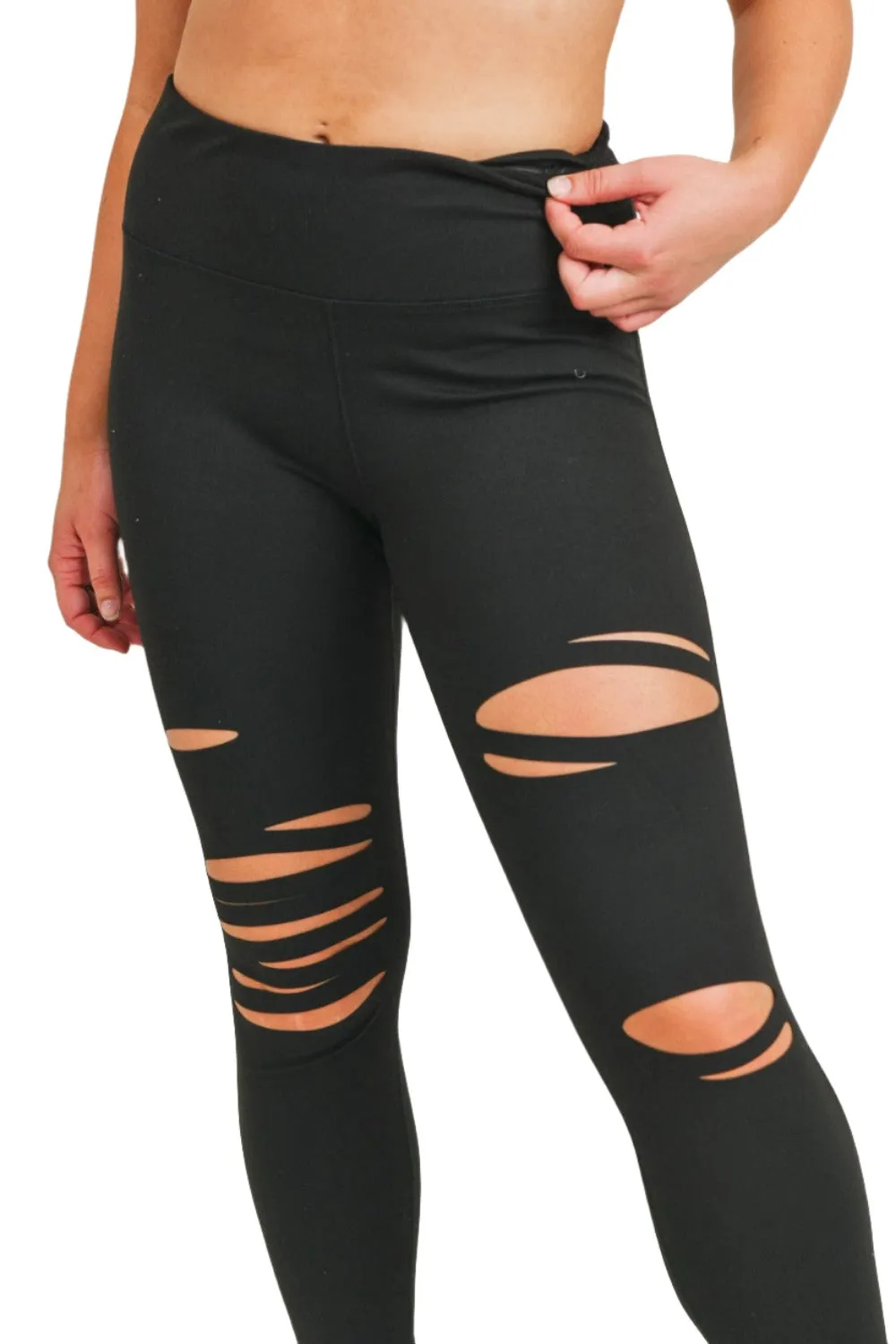 Mono B Shredded Legging  APH6216 Plus